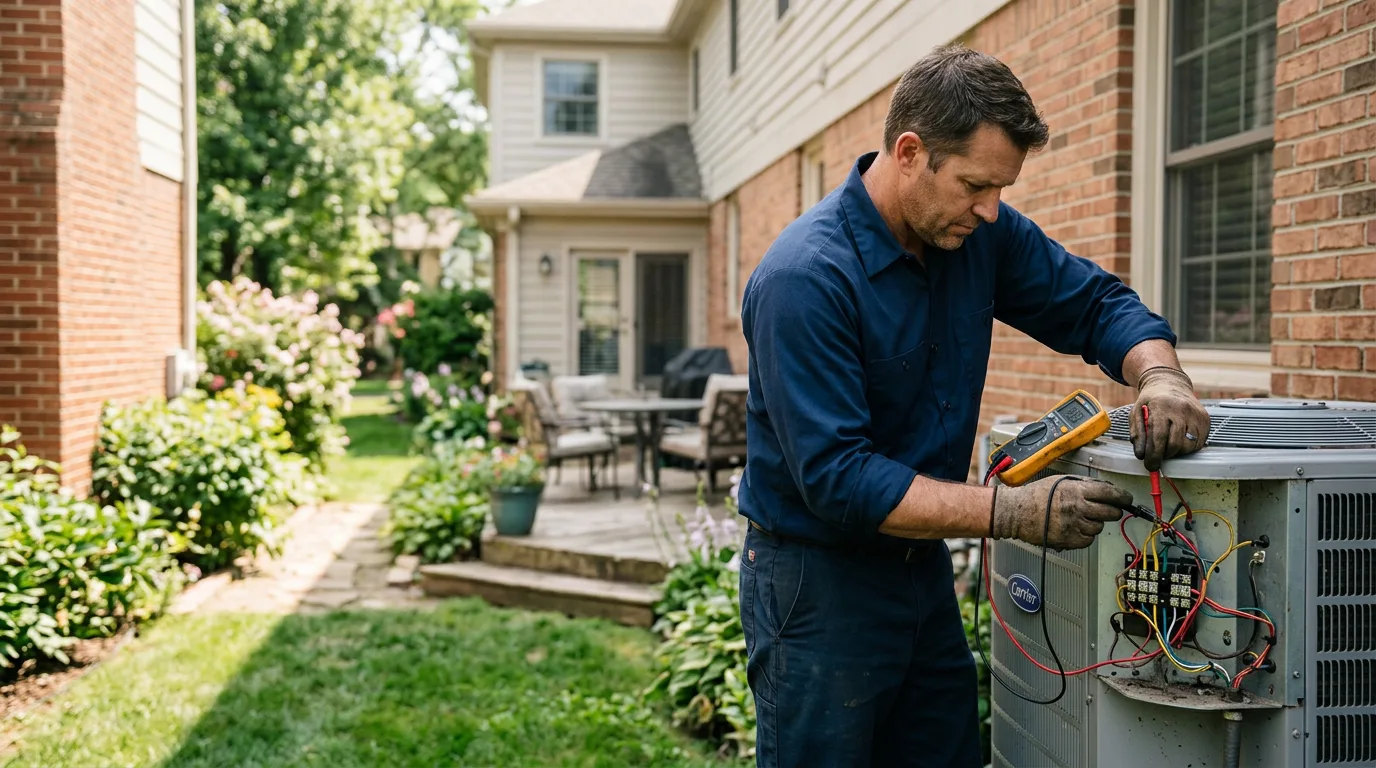 HVAC technician working near Bensenville, IL